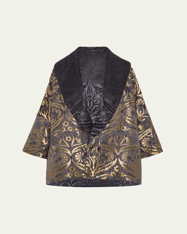 Sloped Shoulder Shawl Collar Jacket (Long Length)